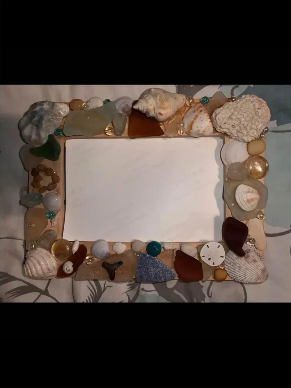 Handcrafted Beach Seashell Wall Frame 4 x 6 beach house decor